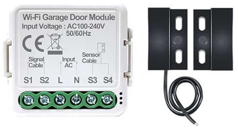 Controller apriporta Smart Garage per app Tuya Smart Life, Bluetooth + Wi-Fi Dual-Mode (2,4 GHz 802.11b/g/n), 100-250 V AC, cavo da 5 m, bianco