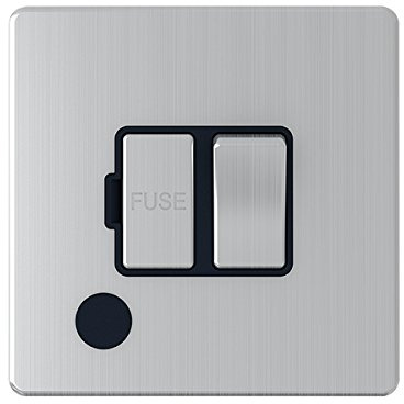 UEP SG38BCB Screwless 13a Switched Fuse Spur Brushed Chrome