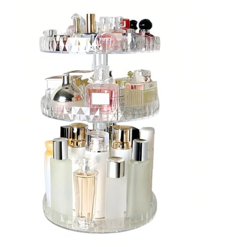 SLHEQING Kosmetik-Organizer, drehbar, 360 Grad drehbar, Aufbewahrung für Make-up, verstellbar, Acryl, Aufbewahrung für Parfüm, große Kapazität, Skincare