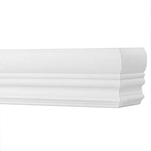 TailorView, 3 1/4 H Faux Wood Crown Valance for Horizontal (Venetian) and 1 1/2 W Track Vertical Window Blinds, White (Snow/Bright White,) Inside or Outside Mount