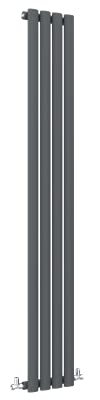 Anthracite Vertical Radiator 1600x236mm Oval Single Panel Column Designer Radiator Central Heating