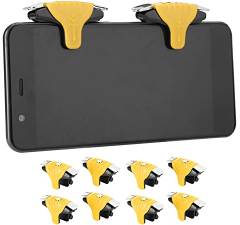 Phone Game Controller Phone Game Trigger Button 8 Styck F1 Metal Games Knappar Mobil Trigger Controller Gamepad för Pubgred (Gul)