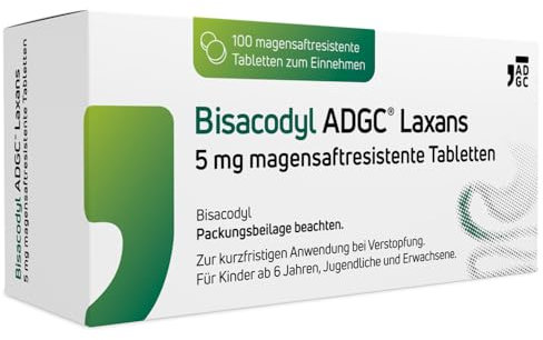 BISACODYL ADGC Laxans – 100 St - Abführmittel bei Verstopfungen für erleichterten Stuhlgang - wirksam und gut verträglich – Stuhlweichmacher - Darmbewegung wird angeregt – planbare Erleichterung