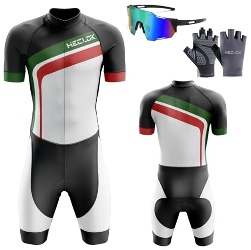 Traje de Triatlón de una Pieza para Hombre,Ligero,de Manga Corta,Traje de Ciclismo Acolchado de una Pieza para,Traje de Ciclismo de Secado Rápido Mono Racing,Ciclismo,Carrera,Natación