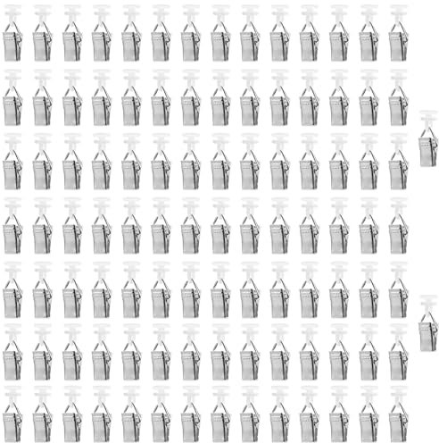 TETEWEVER 100 Stück Gardinenhaken für Schienen, Gardinenröllchen für Schiene, Vorhang Clips, Gardienenrollhacken, Gardienen Klemme für Fenstervorhang, Duschvorhänge, Türvorhänge