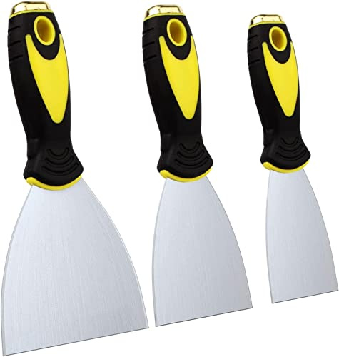 Cazzuola, Cazzuola for stuccatura Cazzuola for intonaco Carta da parati Raschietto for pittura 3 pezzi Set di spatole in acciaio inossidabile Coltello for giunti for cartongesso con estremità a martel