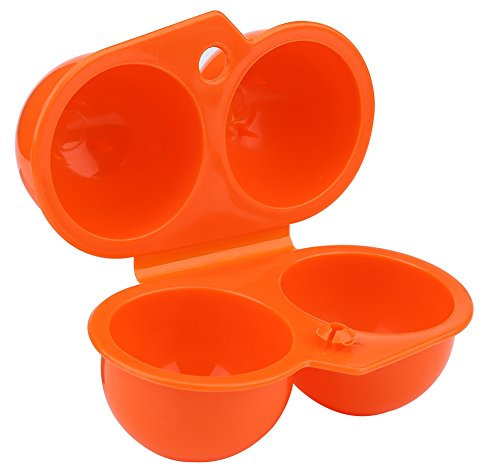 Masyrt Boîte de Rangement en Plastique, 2 Pièces, 4.53x2.95 Pouces, Porte-œufs, Conteneur pour Pique-Nique en Plein Air, Camping (Orange)