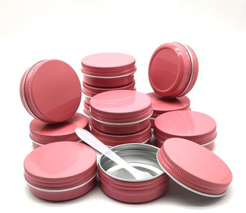 Wopanxye Lot de 12 boîtes en aluminium de 30 ml - Rechargeables - 30 g - 30 g - Boîte ronde rose avec couvercle - Récipient à échantillons pour cosmétiques - Baume à lèvres, crème, pommade, bougie