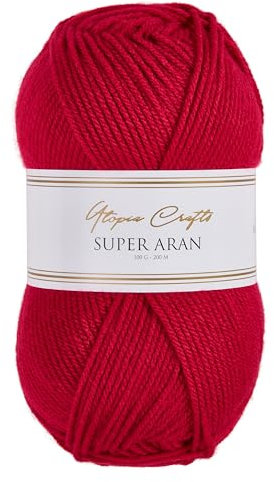 Utopia Crafts Super Aran Knitting and Crochet Yarn 100g (Deep Berry)