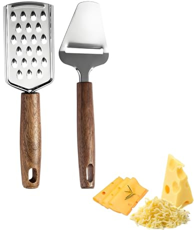 Kisstta 2 Stück Käsehobel aus Rostfreiem Edelstahl, 23.5cm Käsemesser, Poliert Käseschneider, Cheese Slicer, Käseschaber mit Aufhängeloch für Weichkäse, Schnittkäse, Kuchen, Dessert (Blau und Grün)