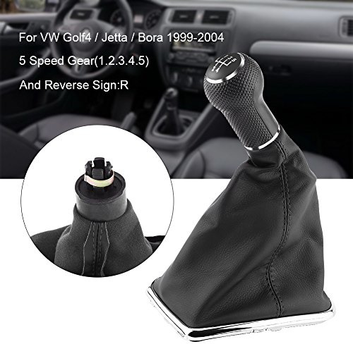 Ejoyous 5 Speed Gear Shift Knob and Gaiter Boot Set, Synthetic Leather Gaiter, Easy Install for 1999-2004
