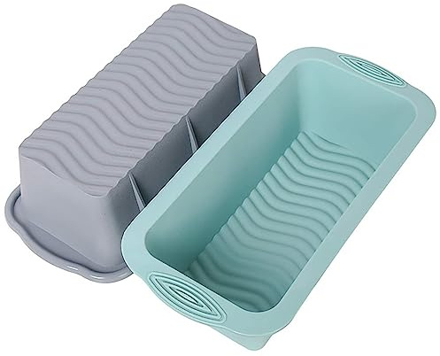 Esenlong Contenitore per pane in silicone resistente alle temperature e antiaderente, con telaio: 25 x 13,2 cm, ideale per pane, pagnotte, torte e forno, forno e congelatore