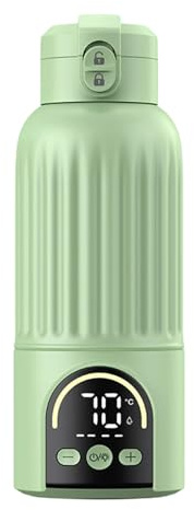 Calentador inalámbrico de biberones de leche para bebé, 30 W, tipo C, recargable, 500 ml, taza de calentamiento rápido con pantalla de temperatura para recién nacidos, calentador de botellas de leche