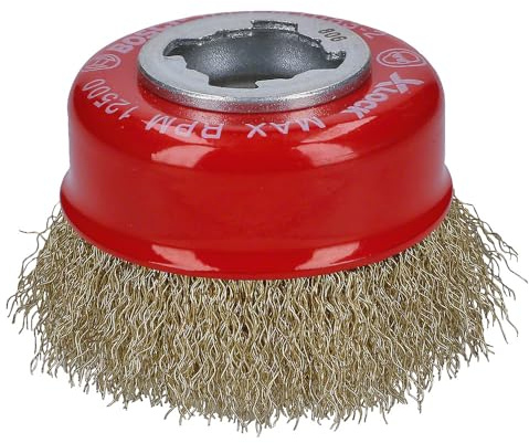 Bosch Professional 2608620730 Spazzola a Tazza Ondulato Clean, per Metallo, X-Lock, Ø 75 mm, Spessore Filo 0.3 mm, per Ø115 mm