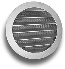 Aluminium Lüftungsgitter Wetterschutzgitter mit Flansch rund Abluft Zuluft System Ø 315, Ausführung mit Fliegengitter