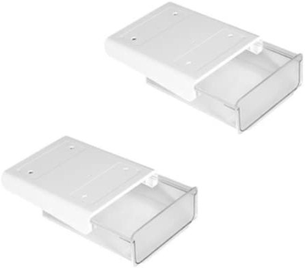 2Pcs of Under-desk Drawer Storage Box,Paste-type Hidden Under-desks Storage Boxs,Large-capacity Self-adhesive Under-desk Storage Box,Suitable for Home Office and School (White)