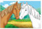 Spreadshirt Bibi und Tina Pferde Amadeus und Sabrina Poster 60x40 cm, One size, Weiß