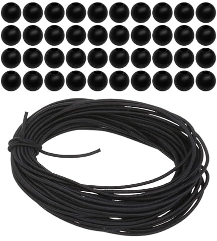 Corda di gomma, corde di espansione 4mm×20m, con 40 palline, corda di gomma, per campeggio, telone per rimorchio, trasporto merci, con accessori fai da te