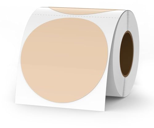 YIKIADA Lot de 500 étiquettes thermiques en vinyle à pois kaki, 76 mm, autocollantes, imperméables, pour logo, code-barres QR, code d'inventaire