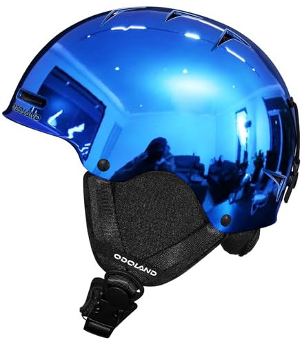 Odoland Skihelm, Spiegel Snowboardhelm für Herren und Junge Optimaler Schutz Größenverstellbar Belüftungssystem Skibrille Kompatibel Snowboard zum Skifahren