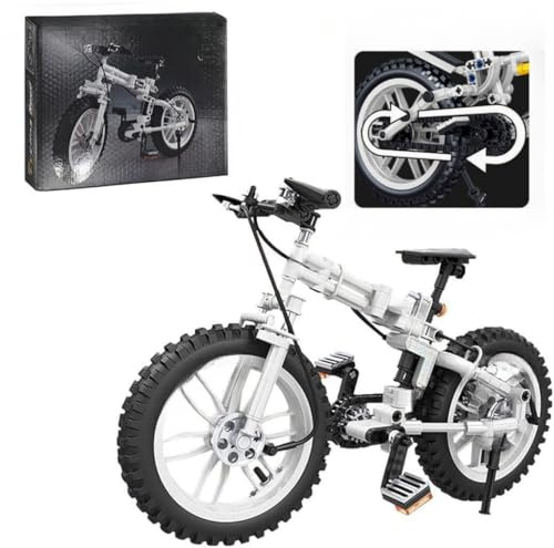 DelightCube Technik-modellbyggstenar, mountainbike, 242 delar, vikbar mountainbike, byggsats, byggleksak, present till barn och vuxna