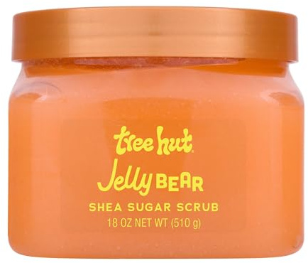 Tree Hut Jelly Bear Shea-Zuckerpeeling, feuchtigkeitsspendendes und feuchtigkeitsspendendes Körperpeeling mit Sheabutter und pflegenden ätherischen Ölen, glatte und weiche Haut, 530 ml
