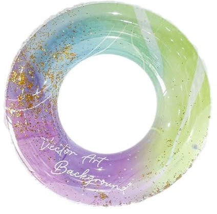 YOBOKO Thick Swimming Ring for Girl Boy Kid Children Colorful Inflatable floating Ring Sparkling Swimming Circle Pool Floats Durable Underarm Swim Ring for Adult Women Men (Colorful, S 5-9 years)