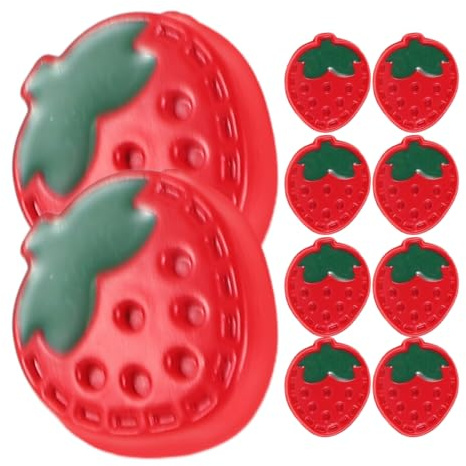 Gadpiparty Botones de fresa de diseño versátil 10 piezas de plástico para suéteres de bebé niñas fáciles de limpiar botones decorativos de moda
