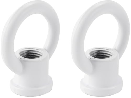 Hoite 2 pezzi di dadi ad occhiello, gancio portante per lampada a sospensione da bancone da bar, filettatura M10 da 29 x 35 mm, anello femmina per lampada a sospensione e lampadario (bianco)