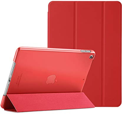 ProCase Hülle für iPad 9./8./7. Generation 10,2 Zoll 2021 2020 2019, Schutzhülle Smart Case Cover Kompatibel mit iPad 9/8/7 -Rot