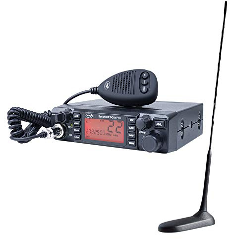Radio CB PNI Escort HP 9001 Pro ASQ 12/24 con CB PNI Extra 45 Antena con Base magnética