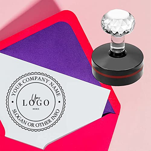Sello personalizado con logotipo de empresa, sello de goma autoentintado con el diseño de tu marca para pequeñas empresas, embalaje, uso en la oficina (estilo de diseño 3)