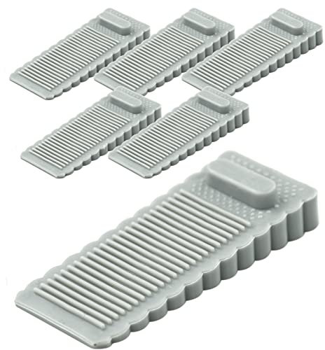 Confezione da 5 fermaporta in gomma trasparente – cunei resistenti di alta qualità per pavimento patio (grigio)