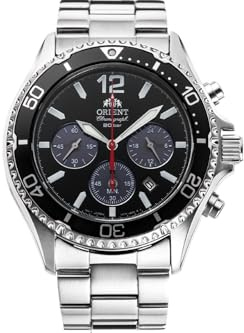 Orient Cronografo solare Mako (43 mm) quadrante nero/acciaio inossidabile RA-TX0202B10B