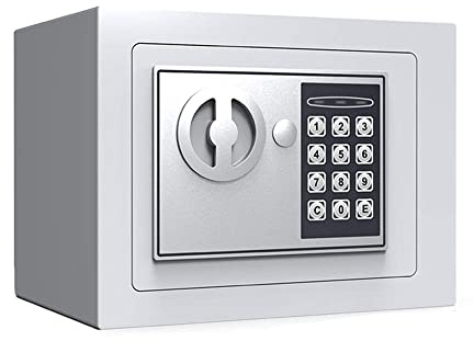 Casseforti di Sicurezza Impermeabili ignifughe Casseforti elettroniche con Password Cassaforte Invisibile per Uso Domestico Mini cassaforte antifurto da Comodino da 17 cm (Stile Bianco 1)