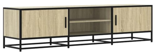 vidaXL Mobile TV Rovere Sonoma 160x35x41cm Legno Multistrato e Metallo, Supporto TV, Mobile HiFi, consolle TV, credenza TV