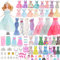 64 Stück Puppen Kleidung & Zubehör Set, Modedesign Barbie Outfit mit Kleider Schmetterlingsrock Badetuch Schuhe Taschen Halskette Zubehör für 11.5 Zoll Puppe Spielzeug Geschenk