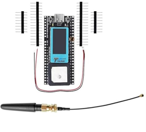 Vocdikficy Rastreador Inalámbrico Lora ESP32 Rastreador de Activos Lora Meshtastic SX1262 Rastreador GPS Bluetooth Wi-Fi 433-510MHZ para Bicicleta y Automóvil