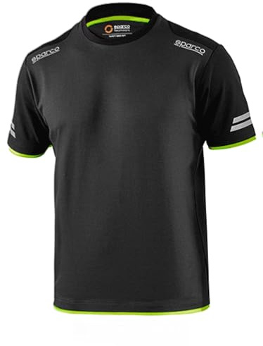 Sparco T-Shirt da Lavoro Tucson da Uomo in Tessuto Tecnico Traspirante estiv. Maglietta piqué con Spalline rinforzate e Design ad Alta visibilità. M