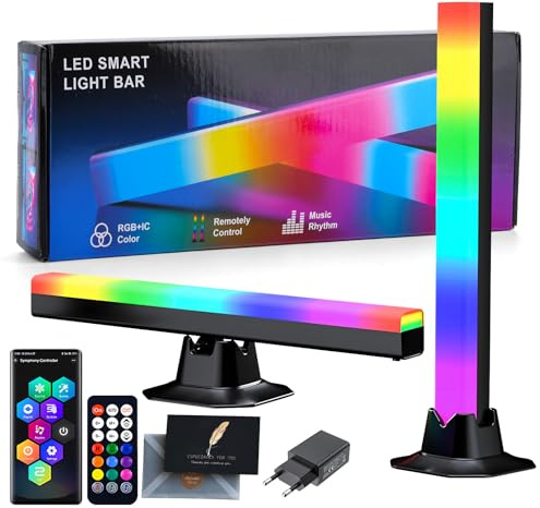 UCAMP Barra Luz LED RGB 2pcs 32cm, Gaming TV Light Bar, Sync Música