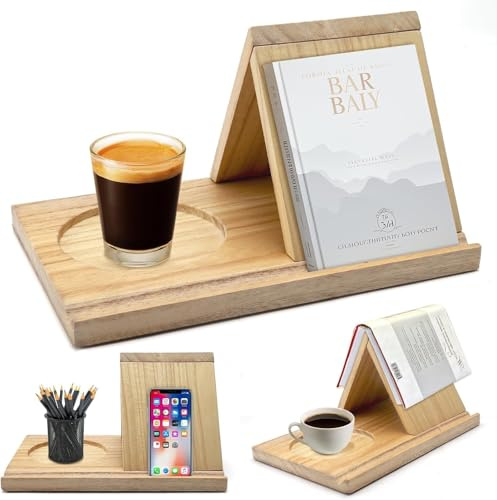 Soporte de Libro de estantería Triangular de Madera de Macizo Soporte para Libros Personalizad para Reposar Páginas Regalos para Lectores Profesores Escritores