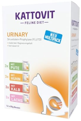KATTOVIT Urinary Multipack Nourriture humide pour chats | Nourriture humide pour chat comme aliment complet dans un sac frais | Nourriture diététique pour chats adultes souffrant de maladies des voies