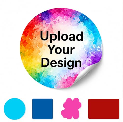 Autocollant Personnalisé – Stickers Personnalisables avec Logo, Texte ou Photo – Étiquettes Autocollantes Personnalisées Résistantes à l’Eau pour Entreprise, Mariage, Cadeau, Packaging (Couleur A)
