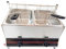 Deep Fryer Gas Fritteuse 22L Doppel-Zylinder-große Kapazitäts-Friteuse Edelstahl Material Infrarot-Heizung-Brenner