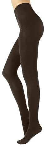 CALZITALY Cotton Tights | Soft & Warm Winter Pantyhose | 100 Den | S M L Xl | Made In Italy | (S/M, Brown)