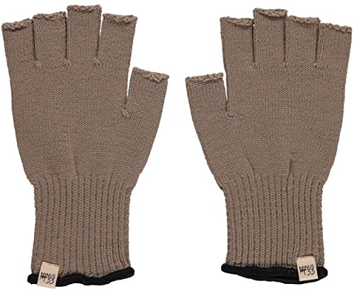 Merino Wool Fingerless Gloves - Hunting and Fishing Glove Liner - Tan499 - Large