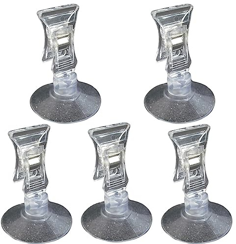 Transparent mini suction cup display clip -5-piece transparent POP price tag clip, suitable for glass mirror tile retail mall offices