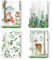 Arquiel Noël Torchons De Cuisine Coton Vaisselle Lot de 4, Serviettes de Cuisine Torchon Vaisselle 100% Coton avec Accroche Très Absorbant Serviettes de Bar 48 x 70CM Animaux De La Jungle