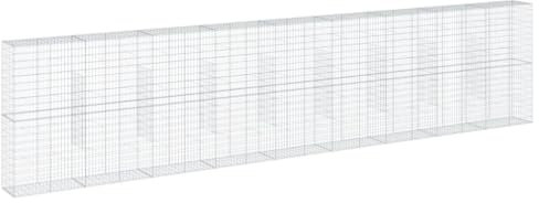 vidaXL Cesta de gaviones con Cubierta Hierro galvanizado 900x50x200 cm, Muro de gaviones, Muro de contención de gaviones, Valla de gaviones, gaviones