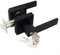 Juego de cerradura de puerta con llave, juego de pomos de entrada con cerradura de repuesto para puertas interiores de madera (negro)